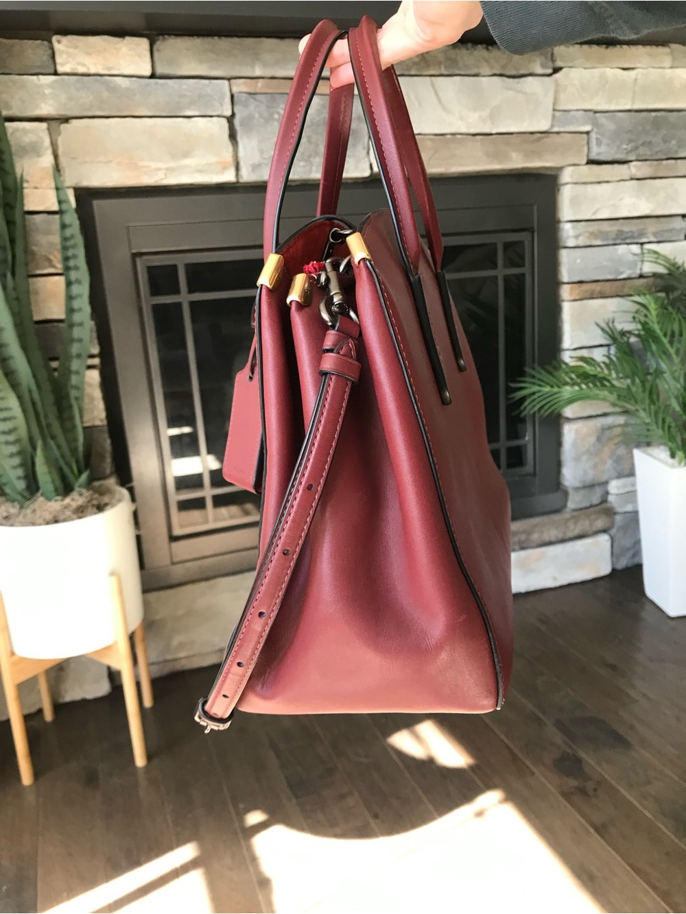 Coach 1941 Cooper Carryall Leather Purse, Bordeaux 22821 - Picture 4 of 15